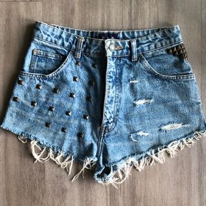 High waisted shorts with embellishments